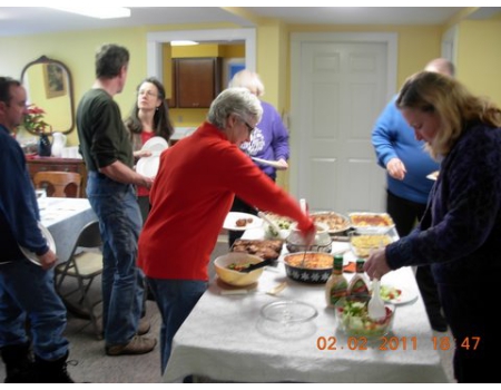 Potluck before movie night